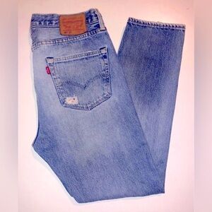 Levis Strauss 501 CT Jeans Distressed Denim Pants Men W32/L30 Christmas Gift